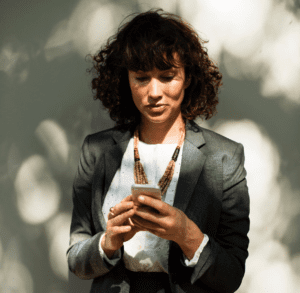 using mobile banking app